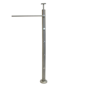 Słupek Lewy Ø 42,4 x 1060 mm 5 Uchwytów Osiowych Ø 12 mm AISI 304 Balustrada Poręcz